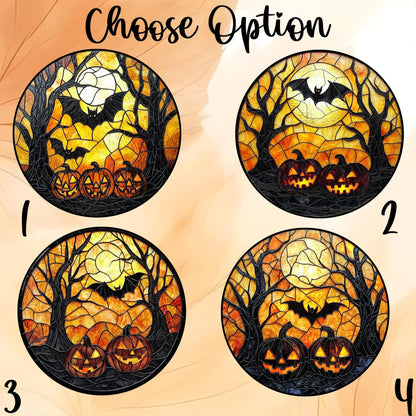 Witcher Castle Stained Glass Suncatcher for Halloween decor, Window Hanging Decor Art Gift Halloween Suncatcher Ornament, Spooky Season Gift