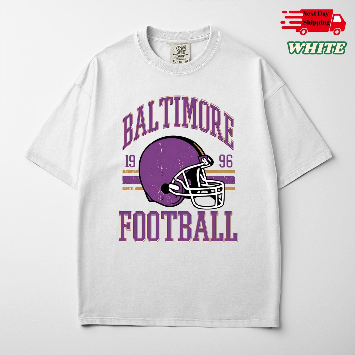 Comfort Colors Baltimore Football T-Shirt: Raven Fan Game Day Tee