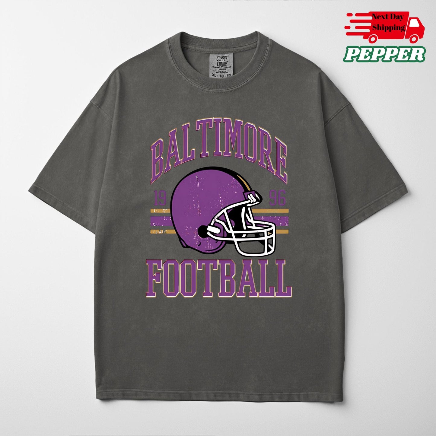 Comfort Colors Baltimore Football T-Shirt: Raven Fan Game Day Tee