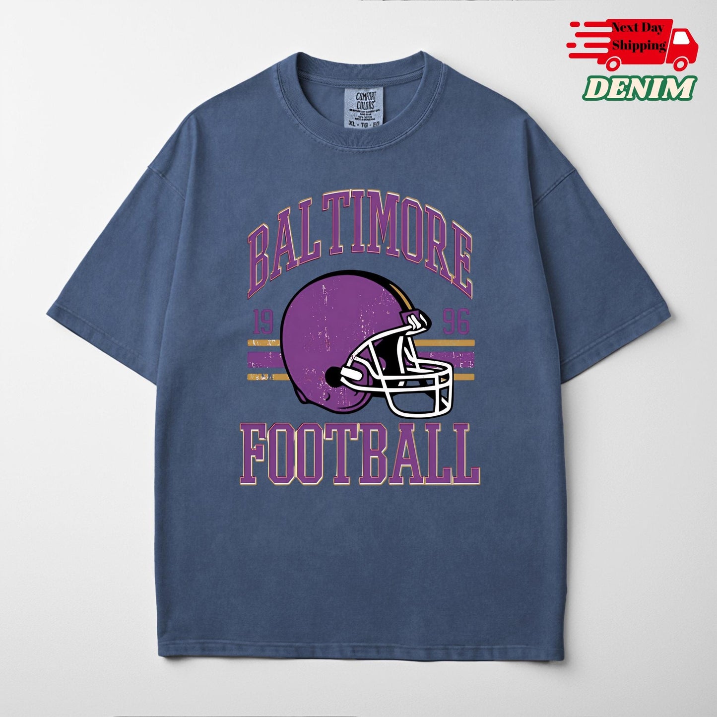 Comfort Colors Baltimore Football T-Shirt: Raven Fan Game Day Tee