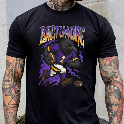 Graphic Baltimore Mascot Football Sweatshirt, Game Day Gift Shirt, Baltimore Football Fan Tee, Retro Baltimore Team Shirt, Sport Mascot Gift
