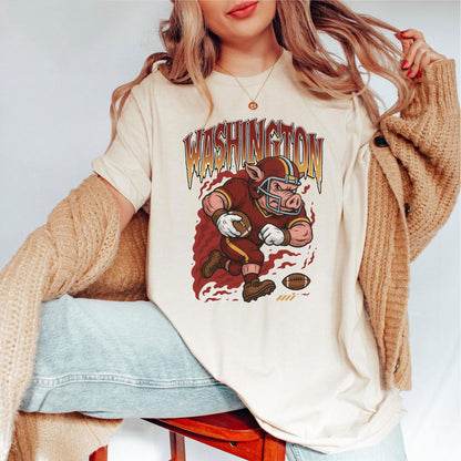 Graphic Washington Mascot Football Sweatshirt, Game Day Gift, Washington Football Fan Tee, Retro Washington Team Shirt, Sport Mascot Gifts