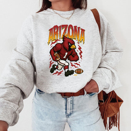 Graphic Arizona Mascot Football Sweatshirt, Game Day Gift Shirt, Arizona Football Fan Tee, Retro Arizona Team Shirt, Sport Mascot Gifts