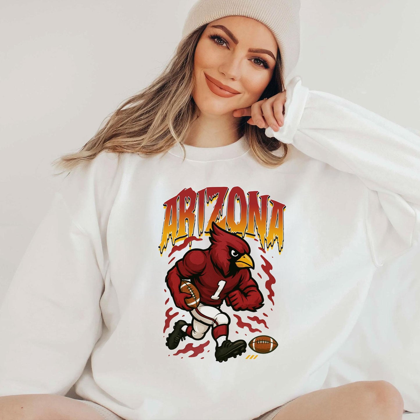 Graphic Arizona Mascot Football Sweatshirt, Game Day Gift Shirt, Arizona Football Fan Tee, Retro Arizona Team Shirt, Sport Mascot Gifts
