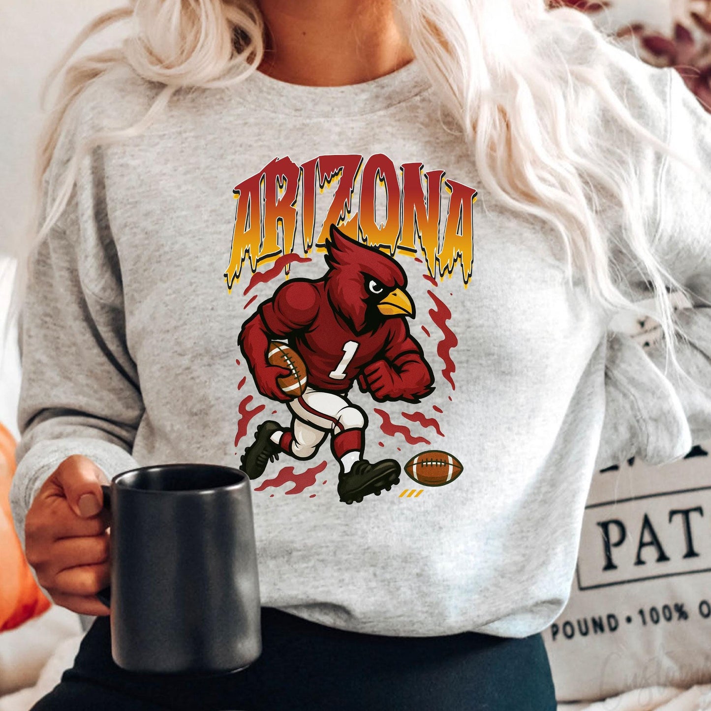 Graphic Arizona Mascot Football Sweatshirt, Game Day Gift Shirt, Arizona Football Fan Tee, Retro Arizona Team Shirt, Sport Mascot Gifts