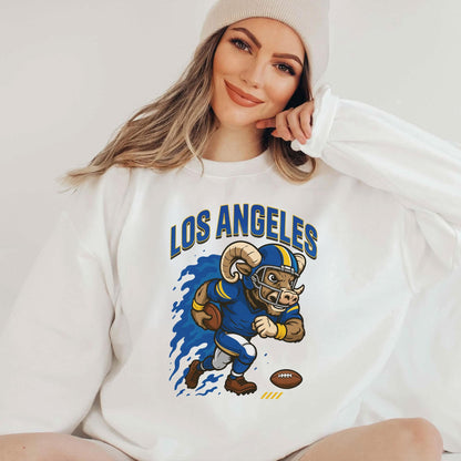Graphic Los Angeles Mascot Football Sweatshirt, Game Day Gift Shirt, Los Angeles Football Fan Tee, Retro Los Angeles Team, Sport Mascot Gift
