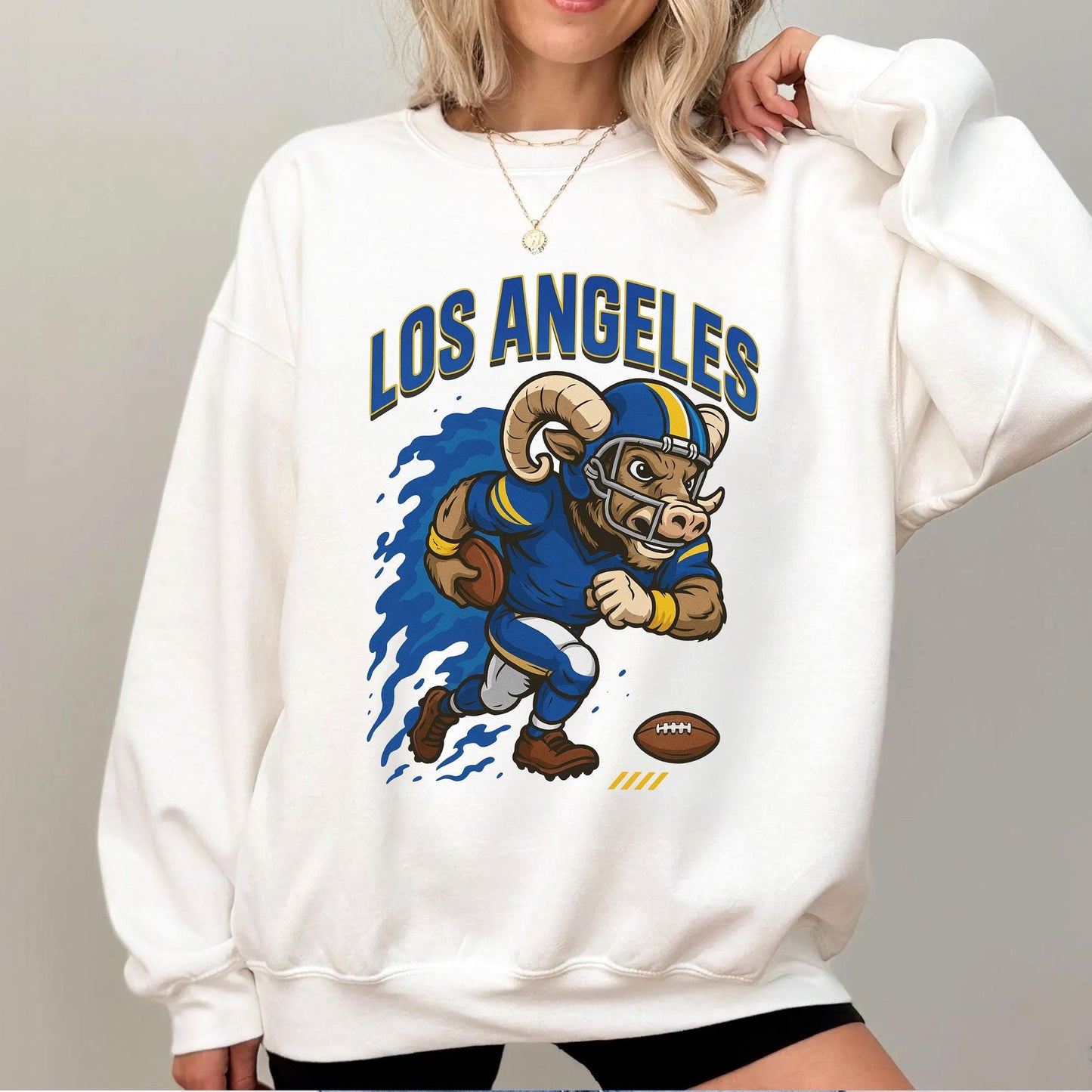 Graphic Los Angeles Mascot Football Sweatshirt, Game Day Gift Shirt, Los Angeles Football Fan Tee, Retro Los Angeles Team, Sport Mascot Gift