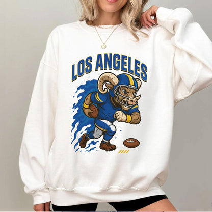 Graphic Los Angeles Mascot Football Sweatshirt, Game Day Gift Shirt, Los Angeles Football Fan Tee, Retro Los Angeles Team, Sport Mascot Gift