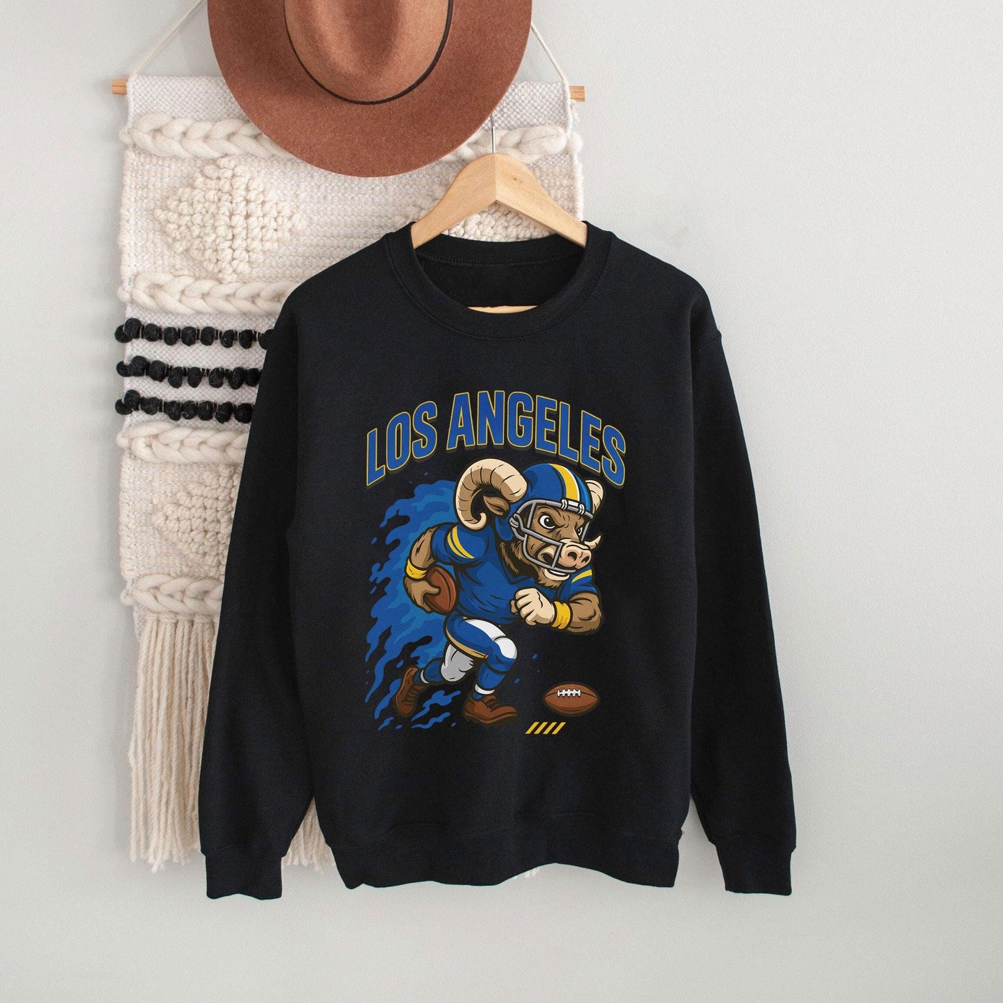 Graphic Los Angeles Mascot Football Sweatshirt, Game Day Gift Shirt, Los Angeles Football Fan Tee, Retro Los Angeles Team, Sport Mascot Gift