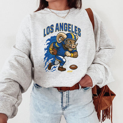 Graphic Los Angeles Mascot Football Sweatshirt, Game Day Gift Shirt, Los Angeles Football Fan Tee, Retro Los Angeles Team, Sport Mascot Gift