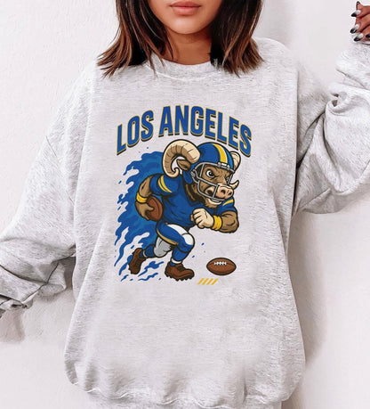 Graphic Los Angeles Mascot Football Sweatshirt, Game Day Gift Shirt, Los Angeles Football Fan Tee, Retro Los Angeles Team, Sport Mascot Gift
