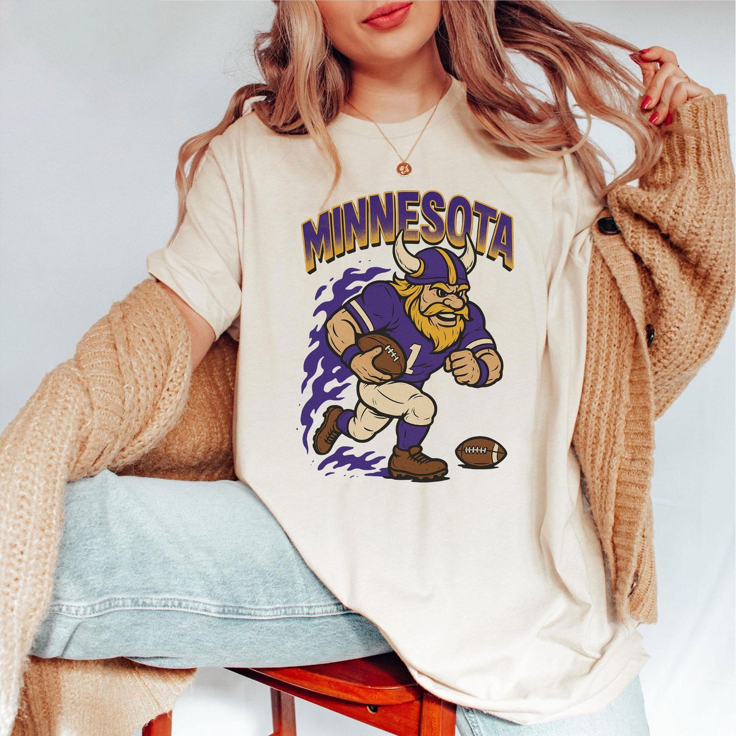 Graphic Minnesota Mascot Football Sweatshirt, Game Day Gift Shirt, Minnesota Football Fan Tee, Retro Minnesota Team Shirt, Sport Mascot Gift