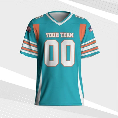 Personalized Team Super Star Sport Blue Dolphin Football I3, Team Name Number Logo Uniform Sport Jersey Gift Fan