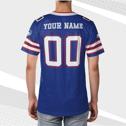 Personalized Buffalo Blue Football Jersey, Custom Shirt For Adult Kid, Game Day Outfit For American Football Fan, Gift for Him, Gift for her