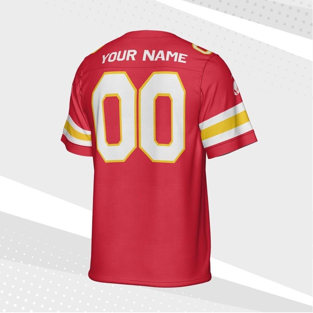 Personalized Chief Red Football Jersey, Custom Shirt For Adult Kid, Game Day Outfit For American Football Fan, Gift for Him, Gift for her
