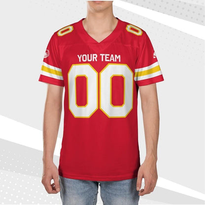 Personalized Chief Red Football Jersey, Custom Shirt For Adult Kid, Game Day Outfit For American Football Fan, Gift for Him, Gift for her