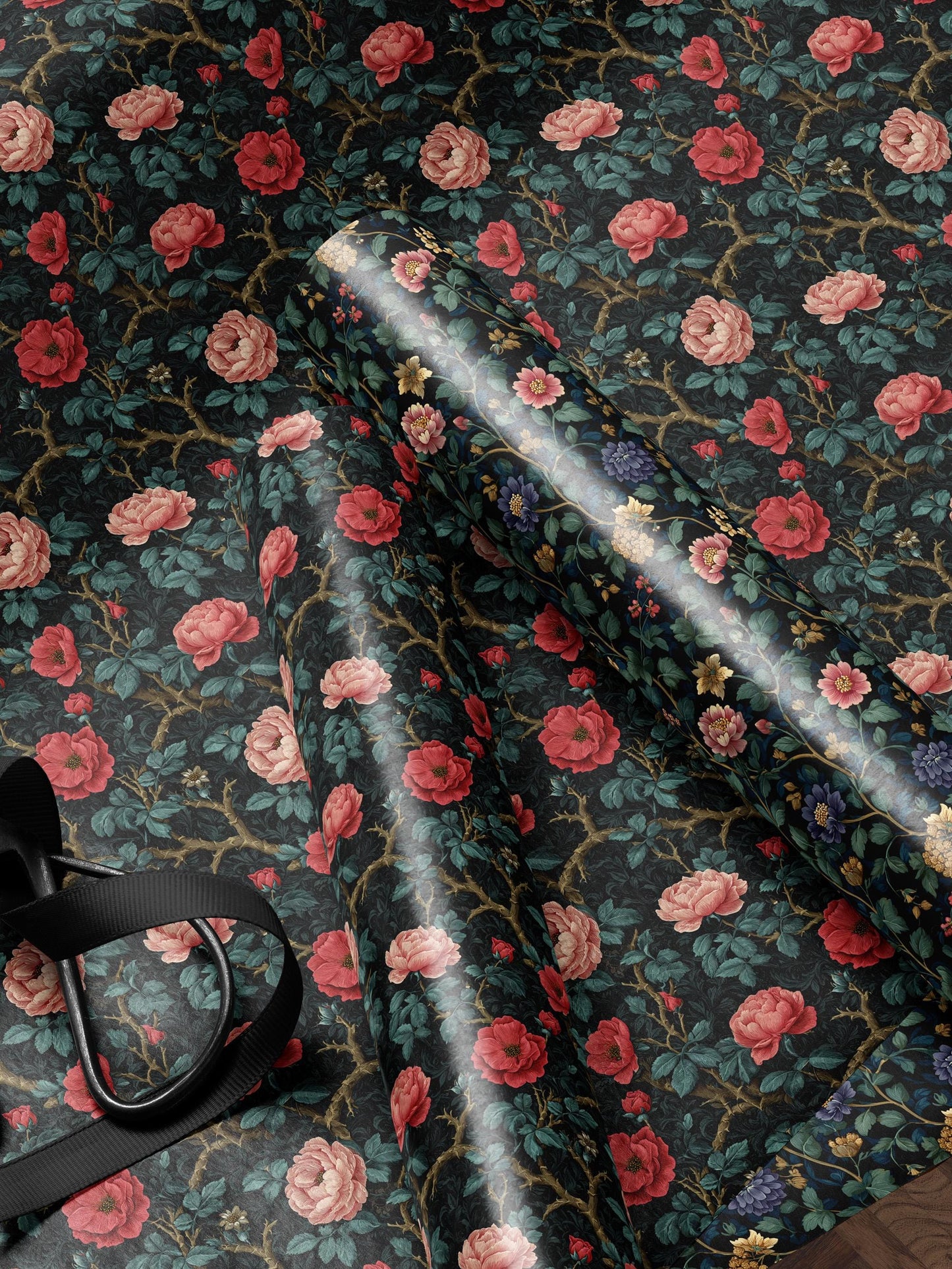 Gothic Floral Wrapping Paper Garden Party Gift Wrap Vintage Wrapping Paper Botanical Print Wedding Gift Wrapping Paper Pattern Gift Wrap Mom