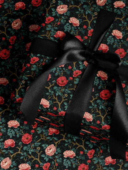 Gothic Floral Wrapping Paper Garden Party Gift Wrap Vintage Wrapping Paper Botanical Print Wedding Gift Wrapping Paper Pattern Gift Wrap Mom