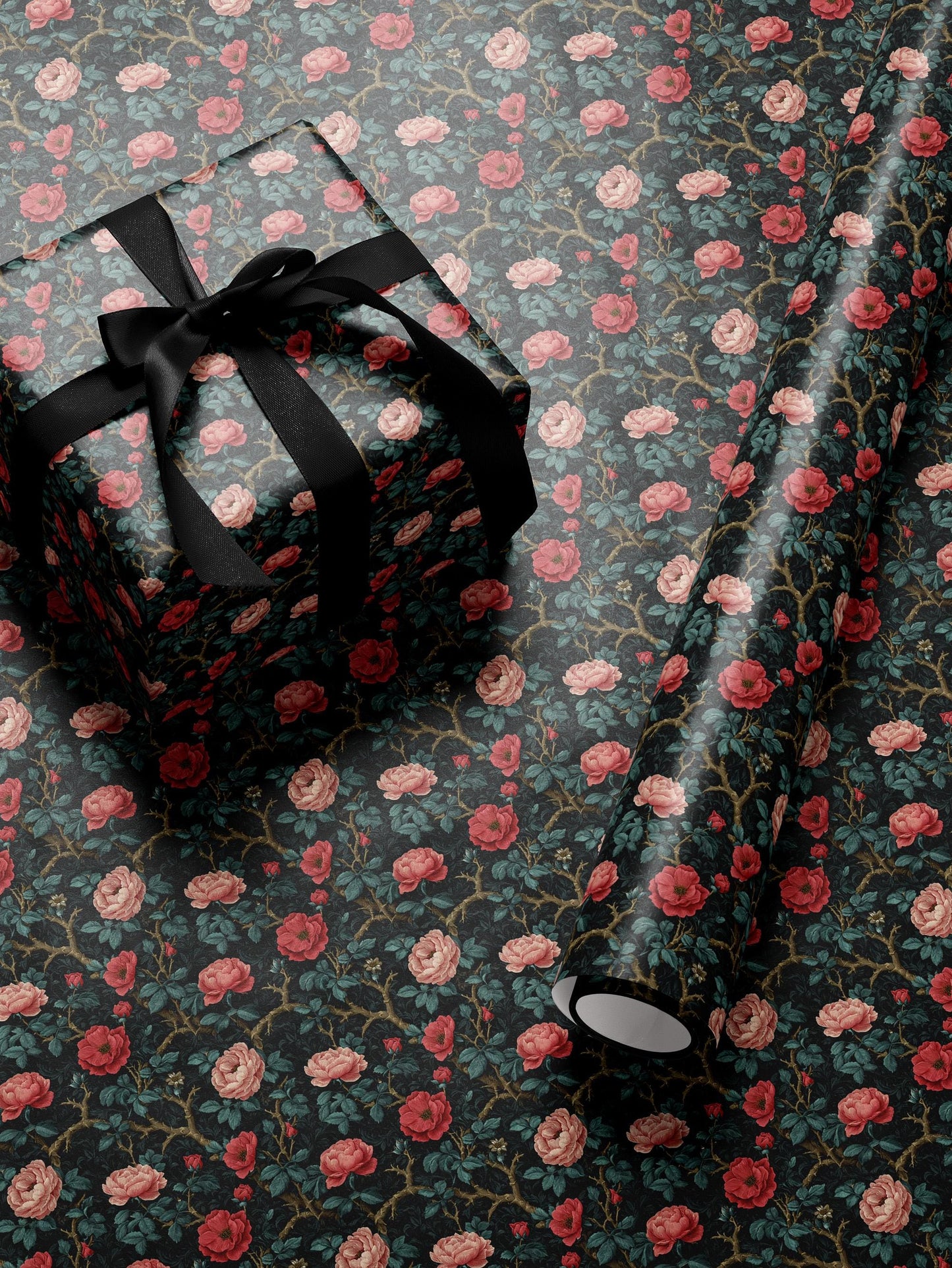 Gothic Floral Wrapping Paper Garden Party Gift Wrap Vintage Wrapping Paper Botanical Print Wedding Gift Wrapping Paper Pattern Gift Wrap Mom