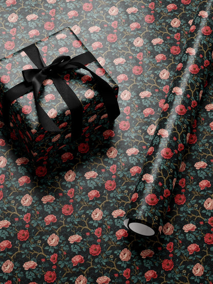 Gothic Floral Wrapping Paper Garden Party Gift Wrap Vintage Wrapping Paper Botanical Print Wedding Gift Wrapping Paper Pattern Gift Wrap Mom