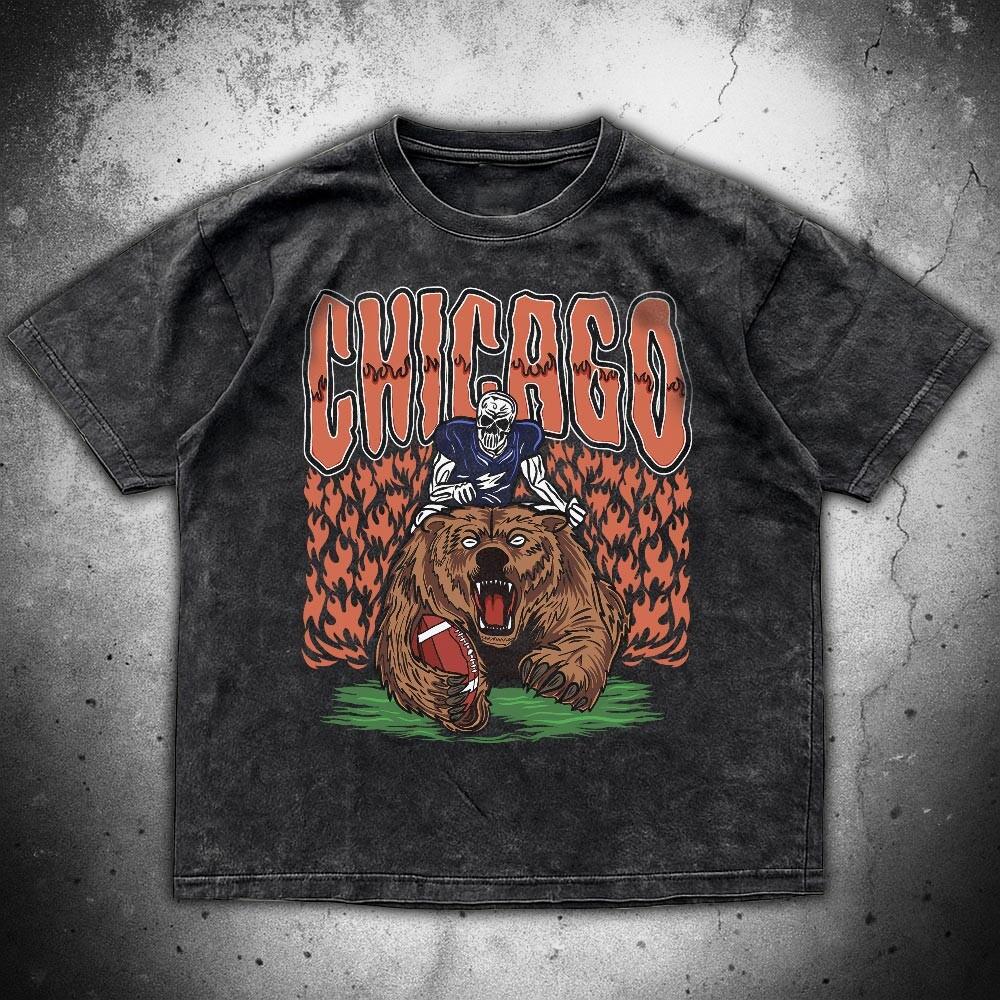 Chicago Football Skull Vintage Shirt