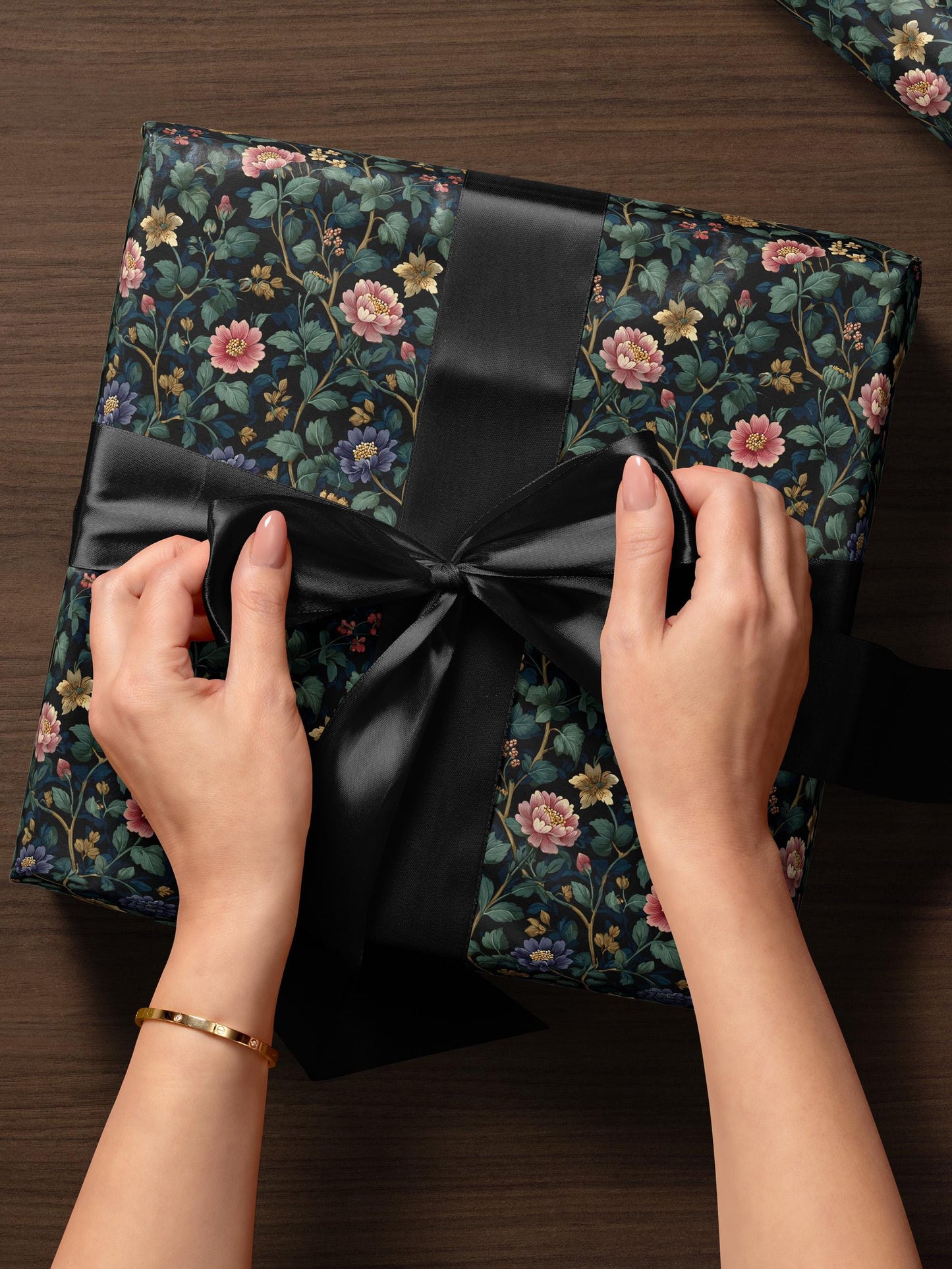 Botanical Garden Wrapping Paper Roll Elegant Gift Wrap Rose Wrapping Paper Lovely Design Gift Wrap Wedding Wrapping Paper Botanical Print