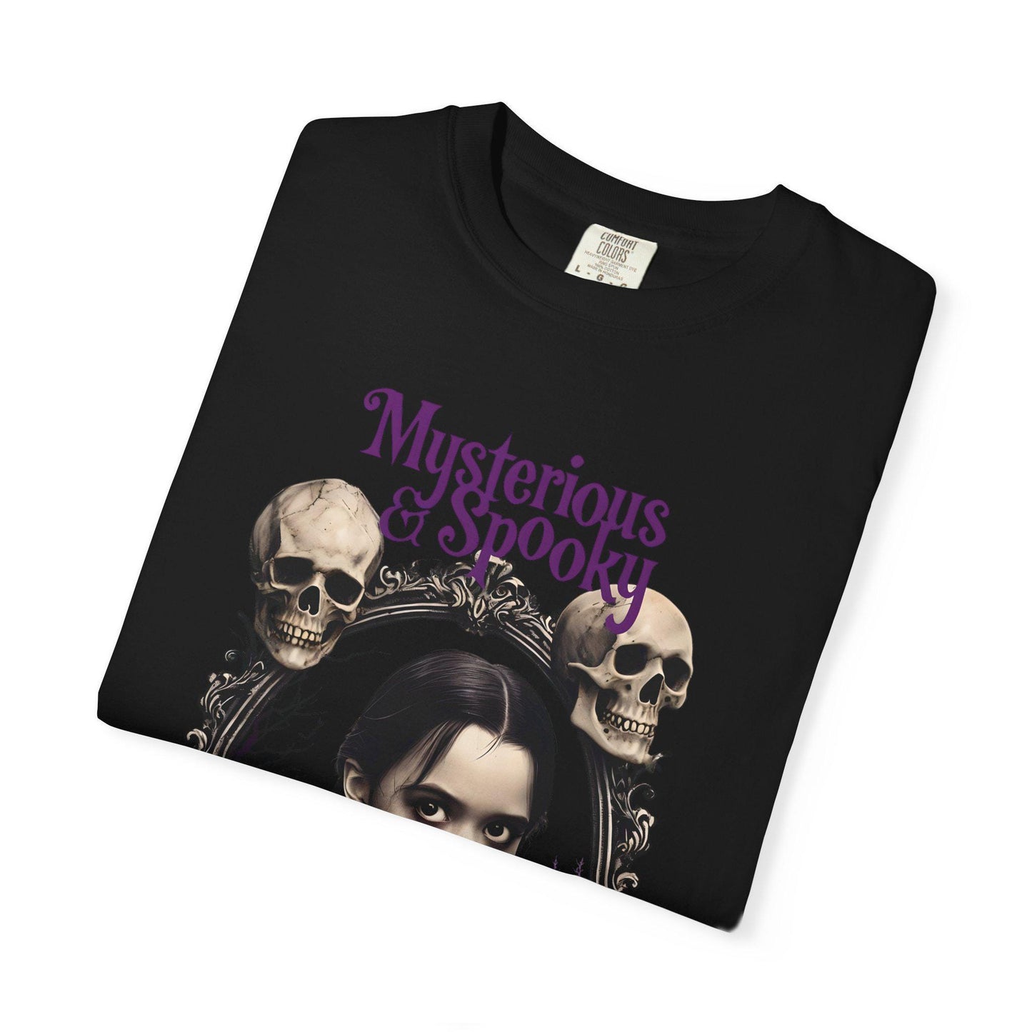 Spooky Wednesday Addams inspired Mysterious & Spooky T-Shirt, Halloween Apparel, Gothic Style Shirt, Witchy Graphic Tee