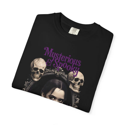 Spooky Wednesday Addams inspired Mysterious & Spooky T-Shirt, Halloween Apparel, Gothic Style Shirt, Witchy Graphic Tee