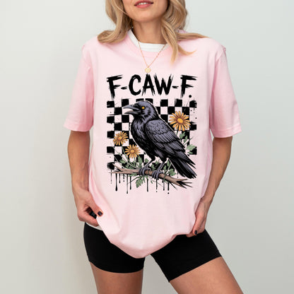 F-Caw-F Crow Halloween Shirt, Botanical Witch Bird Halloween T-Shirt, Floral Crow Sweatshirt, Black Raven Halloween Tee, Spooky Season Tee