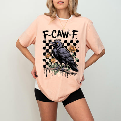 F-Caw-F Crow Halloween Shirt, Botanical Witch Bird Halloween T-Shirt, Floral Crow Sweatshirt, Black Raven Halloween Tee, Spooky Season Tee