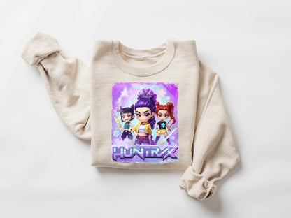 Kpop Demon Hunters Shirt, Huntrix Girl T-Shirt, Kpop idol group Shirt, Mira, Rumi, Joey Shirt,Demon Hunter Merch, Gift for Huntrix fan Shirt