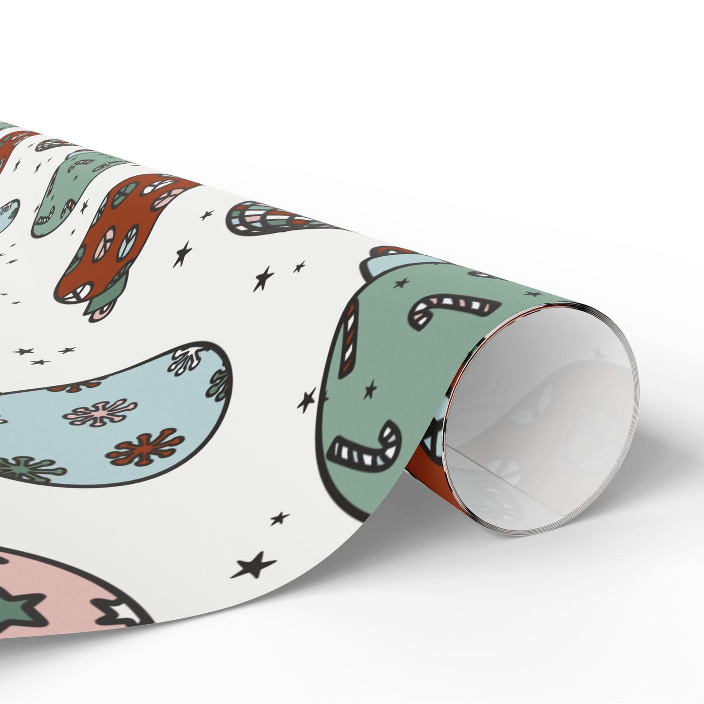 Retro Christmas wrapping paper Unique Vintage Christmas Wrapping Paper Roll, Holiday Gift Wrap with Retro groovy Design