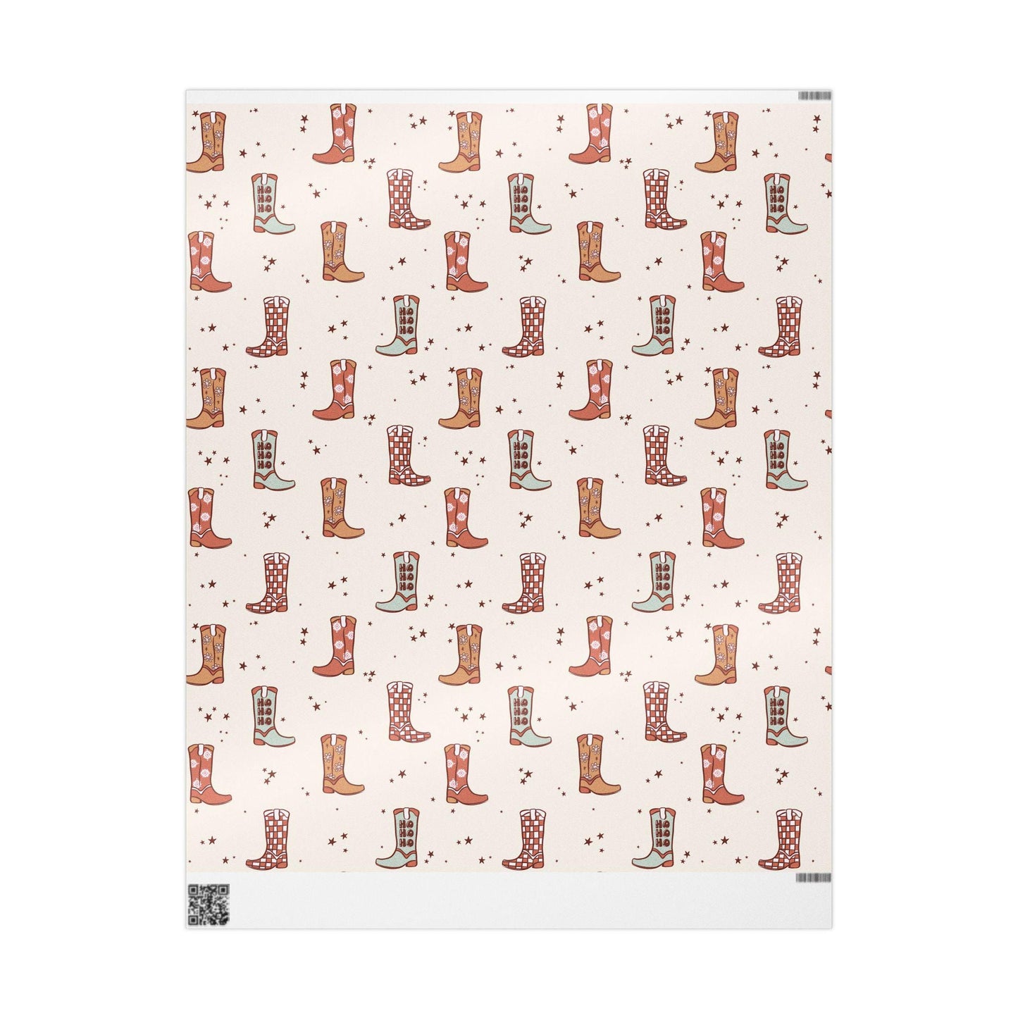 Western Christmas wrapping paper Southwest  Vintage Cowboy Christmas Wrapping Paper Roll, Cowgirl Holiday Gift Wrap with Retro Design