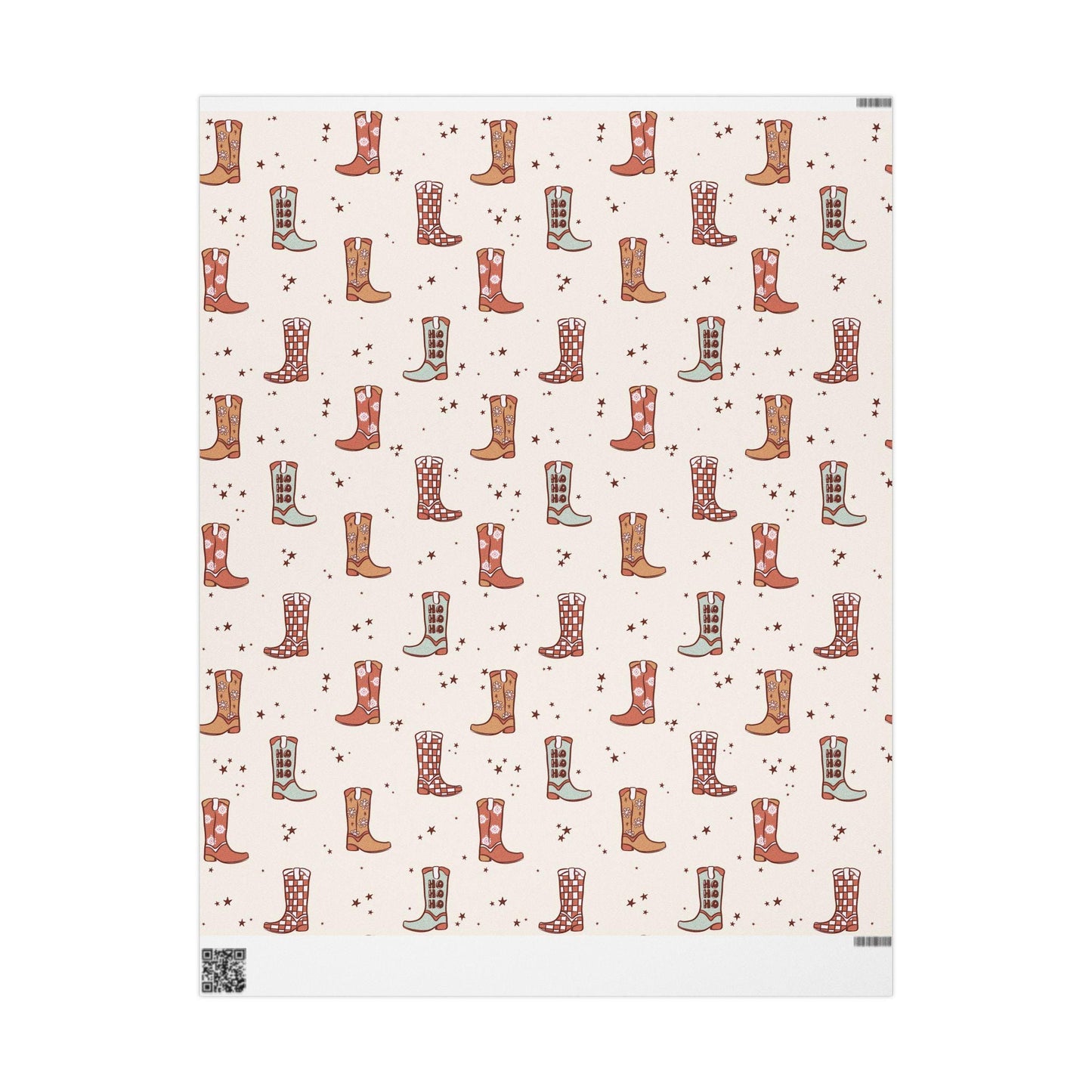 Western Christmas wrapping paper Southwest  Vintage Cowboy Christmas Wrapping Paper Roll, Cowgirl Holiday Gift Wrap with Retro Design