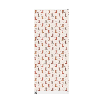 Western Christmas wrapping paper Southwest  Vintage Cowboy Christmas Wrapping Paper Roll, Cowgirl Holiday Gift Wrap with Retro Design