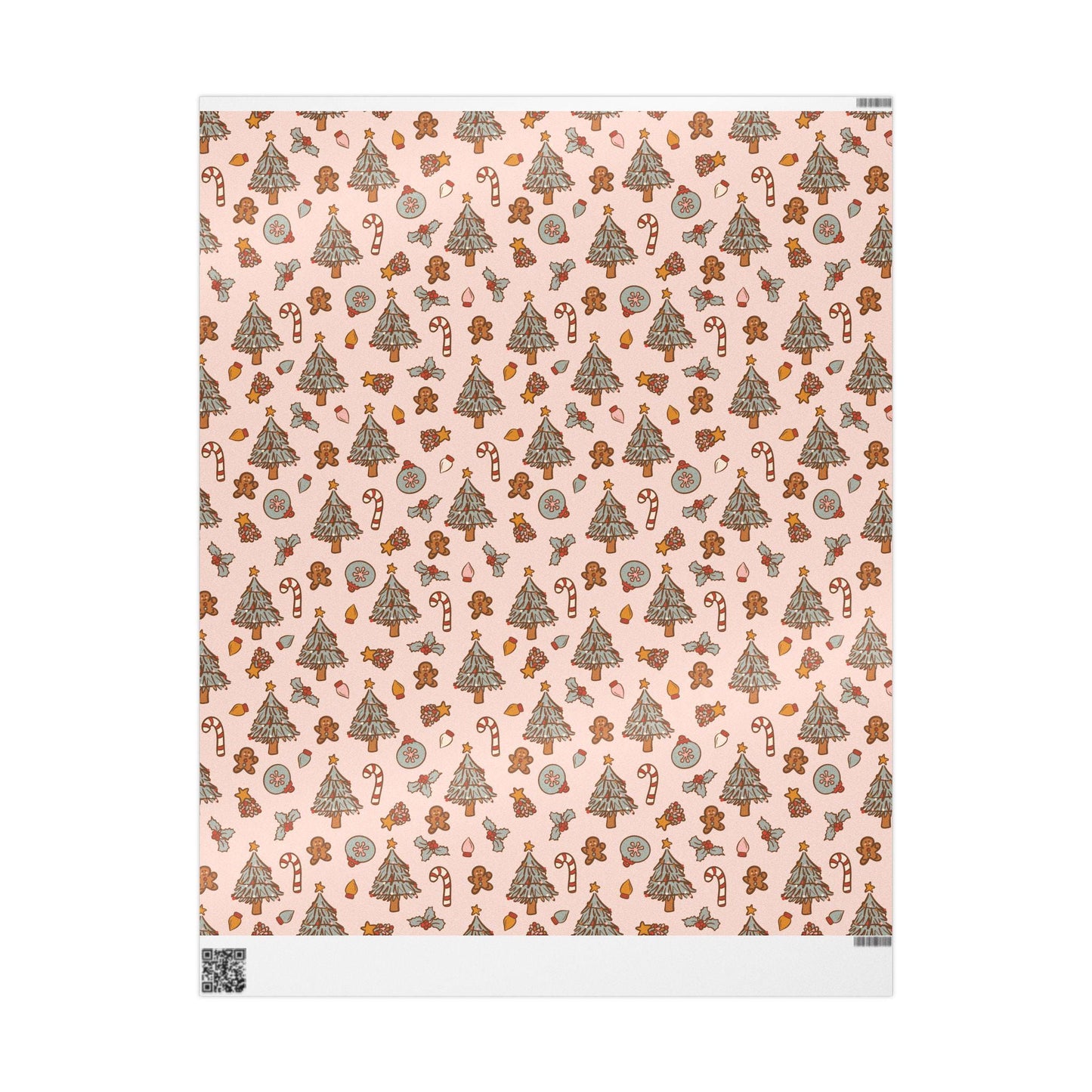 Retro Gingerbread man Christmas wrapping paper Unique Vintage Christmas Wrapping Paper Roll, Holiday Gift Wrap with Retro groovy Design