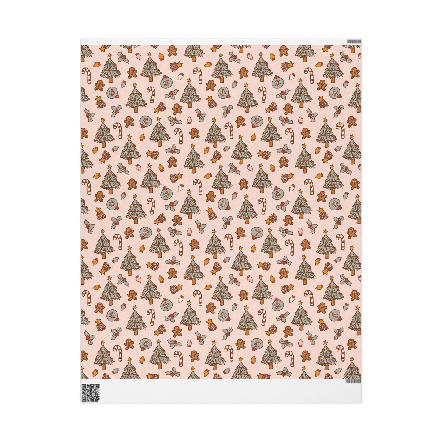 Retro Gingerbread man Christmas wrapping paper Unique Vintage Christmas Wrapping Paper Roll, Holiday Gift Wrap with Retro groovy Design