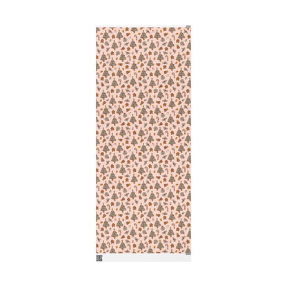 Retro Gingerbread man Christmas wrapping paper Unique Vintage Christmas Wrapping Paper Roll, Holiday Gift Wrap with Retro groovy Design