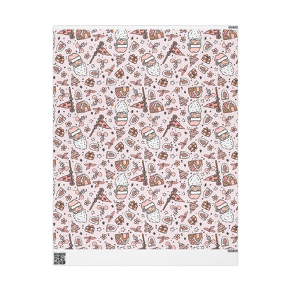 Retro Santa Christmas wrapping paper Unique Vintage Christmas Wrapping Paper Roll, Holiday Gift Wrap with Retro groovy Design