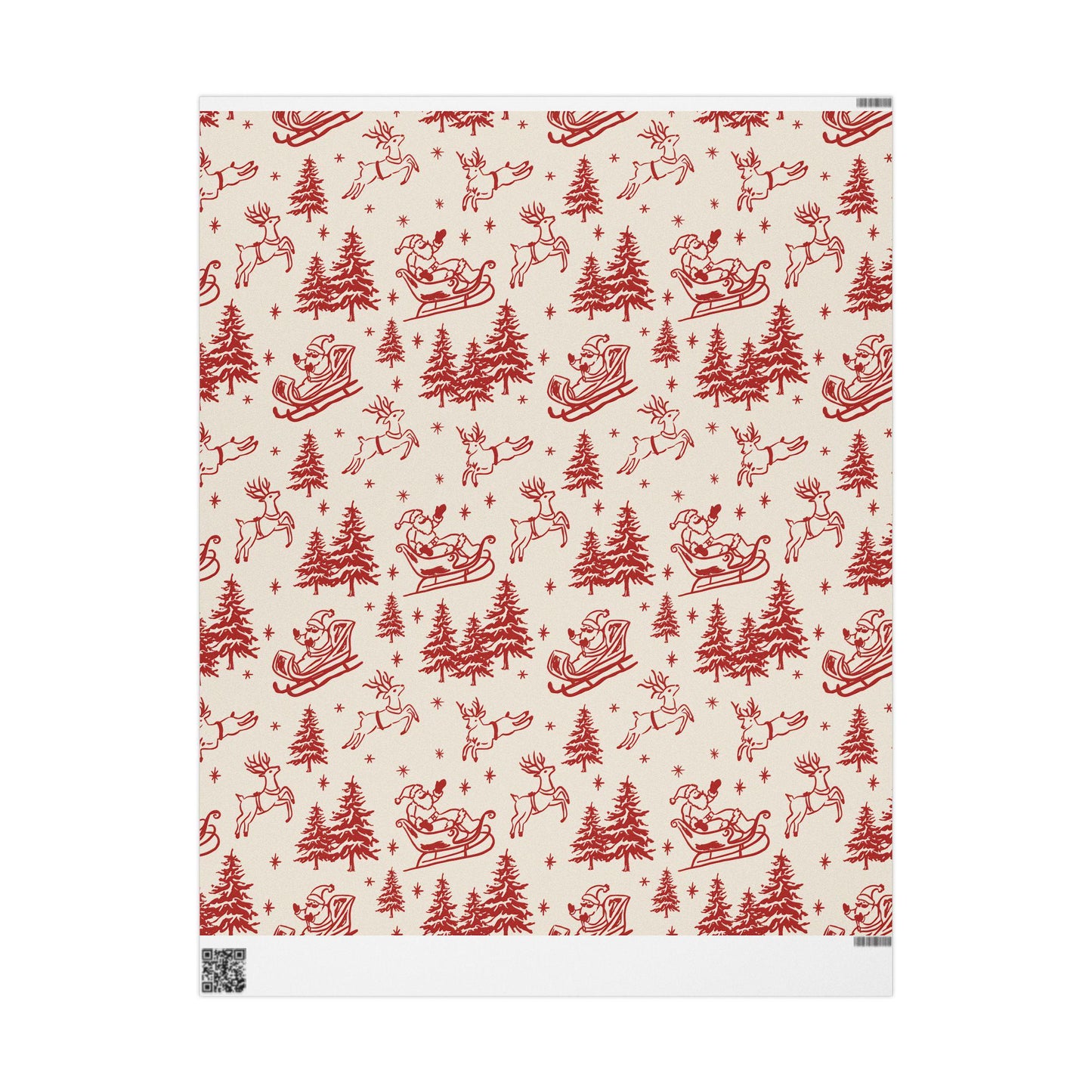 Retro Santa and Deers Christmas wrapping paper Unique Vintage Christmas Wrapping Paper Roll, Holiday Gift Wrap with Retro groovy Design