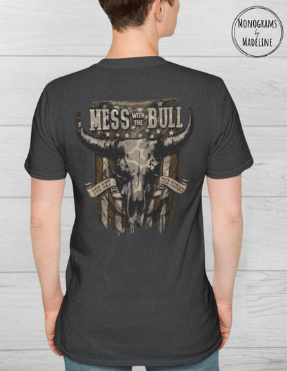 Western Bull Skull Graphic Tee - Cowboy Rodeo Shirt