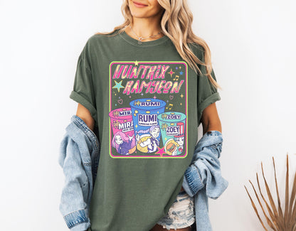Huntrix Ramyeon Shirt, Demon Hunter Movie Inspired Noodle T-shirt, Demon Hunters Tee, Huntrix Girl T-Shirt, Mira Rumi Joey Shirt