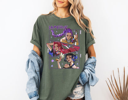 Huntrix Girls Shirt,Kpop Demon Hunters T-shirt,Vintage Huntrix Shirt,Huntrix Fan Shirt Gift,Rumi Zoey Mira Graphic Shirt,Kpop Huntrix