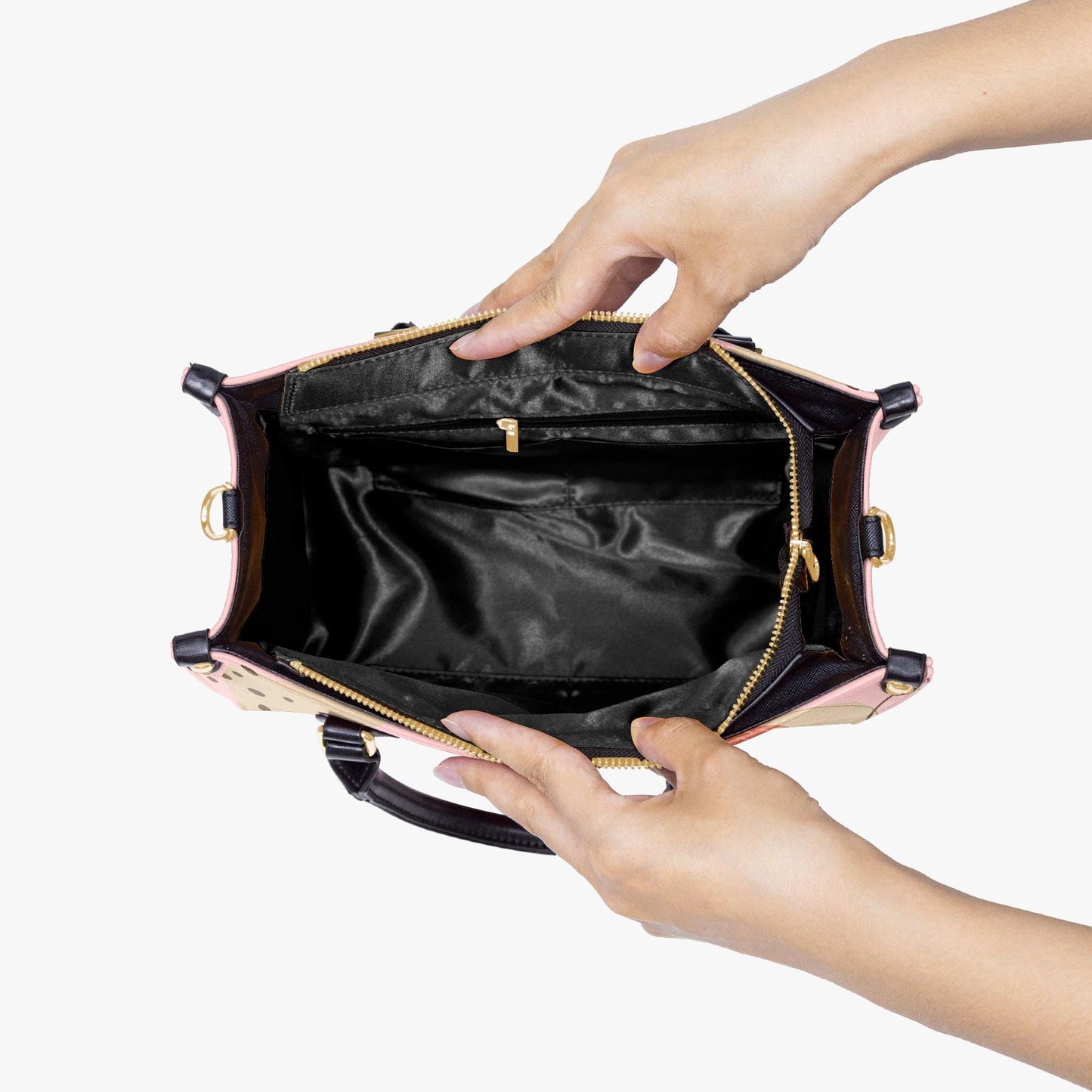 Autumn Pumpkin Art Tote Bag | Fall Women's Handbag | Pink Illustration Purse | Cute Halloween Aesthetic | PU Leather Shoulder Bag