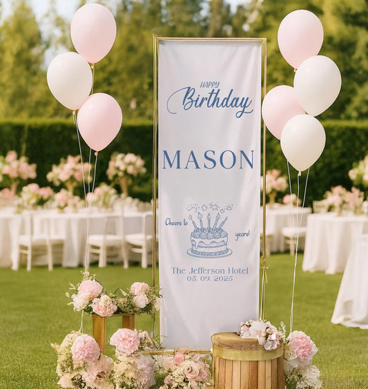 Personalized Birthday Banner, Custom Fabric Sign, Happy Birthday Decor, Custom Birthday Decor, Personalized Party Sign, Birthday Banner