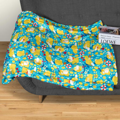 Psyduck Fleece Blanket, Cozy Throw Blanket for Bedroom and Living Room, Soft Cotton Family Blanket Gift, Psyduck Blanket Gifts