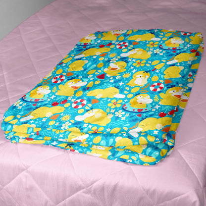 Psyduck Fleece Blanket, Cozy Throw Blanket for Bedroom and Living Room, Soft Cotton Family Blanket Gift, Psyduck Blanket Gifts