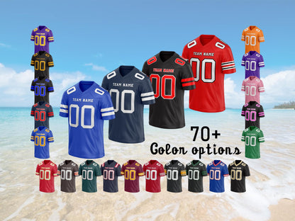Personalized Football Jersey, Custom Football Jerseys for Any Color, Customized Name & Team Number Football shirt, Sports Uniform Fans Gifts
