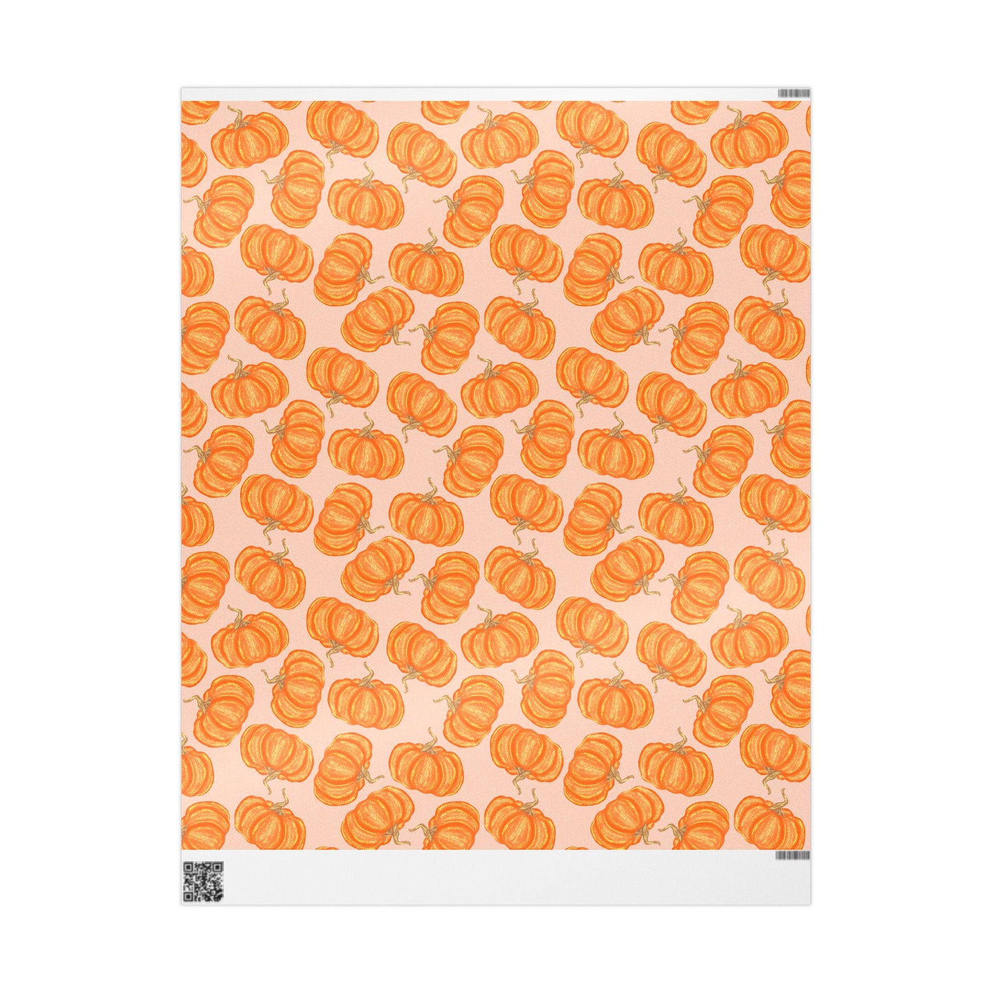 Vintage Halloween Wrapping Paper Roll, Fall Gift Wrap with Retro Cute Pumpkins for Themed Fall October Parties