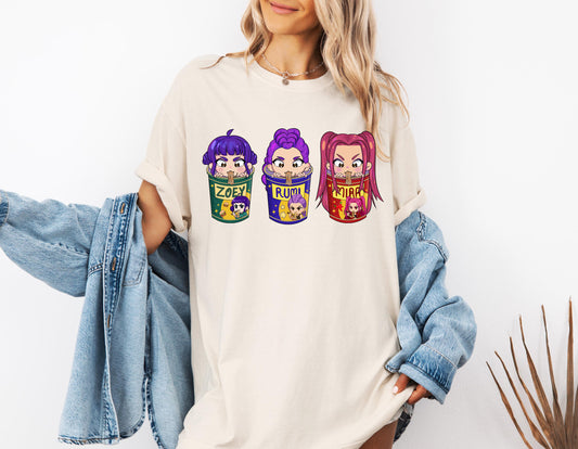 Kpop Demon Hunters Shirt, Huntrix Girl T-Shirt, Kpop idol group Shirt, Mira, Rumi, Joey Shirt,Demon Hunter Merch, Gift for Huntrix fan Shirt